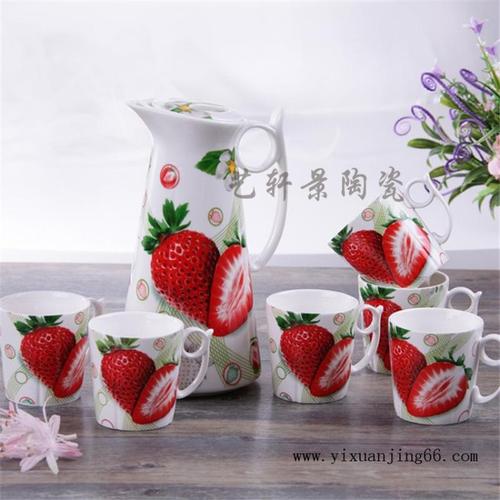 时尚田园风格水杯/厂家定制陶瓷茶具/陶瓷水杯套装批发